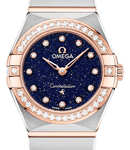 Constellation 25mm Quartz in Steel with Rose Gold Diamond Bezel on Steel and Rose Gold Bracelet with Blue Aventurine Diamond Dial