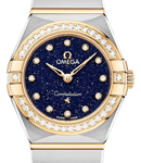 Constellation 25mm Quartz in Steel with Yellow Gold Diamond Bezel on Steel and Yellow Gold Bracelet with Blue Aventurine Diamond Dial