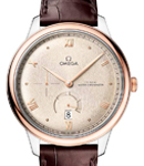 De Ville Prestige Automatic in  Steel with Rose Gold Bezel on Brown Crocodile Leather Strap with Linen Dial