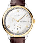 De Ville Prestige Automatic in  Steel with Yellow Gold Bezel on Brown Crocodile Leather Strap with Silver Dial
