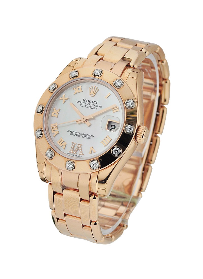 Pre-Owned Rolex Masterpiece 34mm in Rose Gold with 12 Diamond Bezel