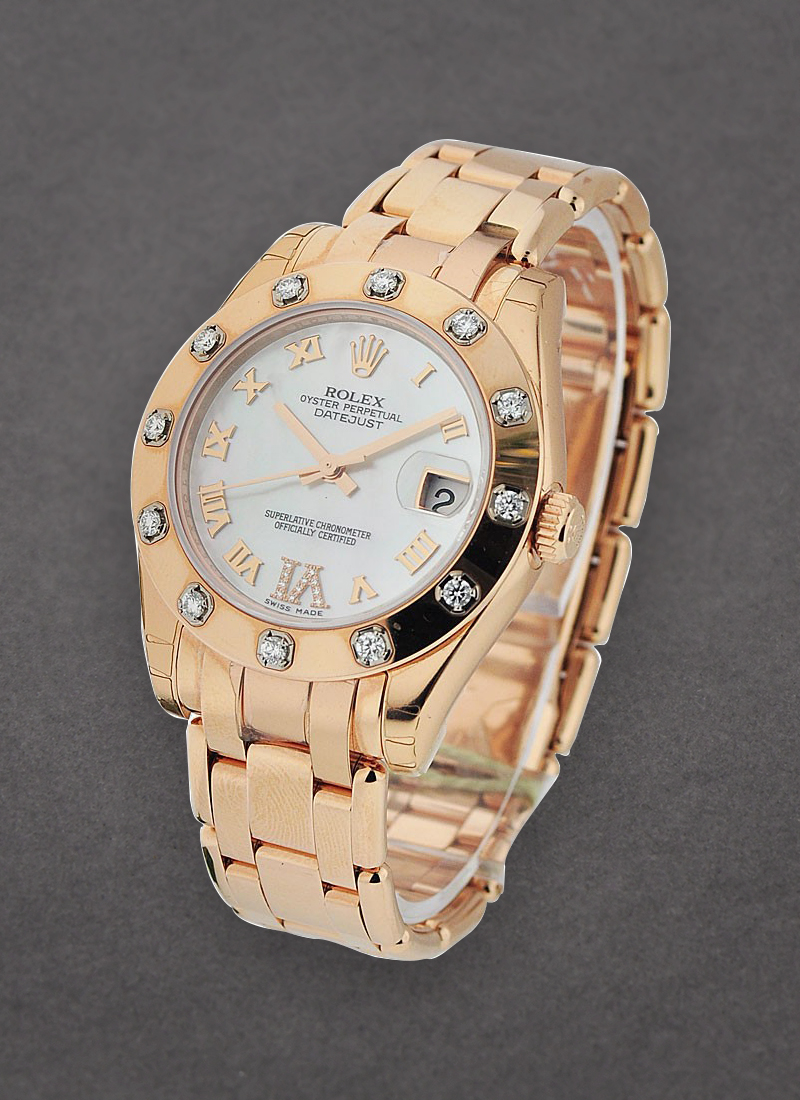 Pre-Owned Rolex Masterpiece 34mm in Rose Gold with 12 Diamond Bezel