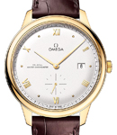 De Ville Prestige Automatic in  Yellow Gold on Brown Crocodile Leather Strap with Silver Dial