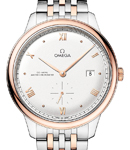 De Ville Prestige Automatic in  Steel with Rose Gold Bezel on Steel and Rose Gold Bracelet with Silver Dial