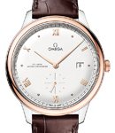 De Ville Prestige Automatic in  Steel with Rose Gold Bezel on Brown Crocodile Leather Strap with Silver Dial
