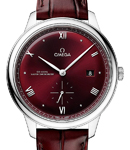 De Ville Prestige Automatic in  Steel on Burgundy Crocodile Leather Strap with Burgundy Dial