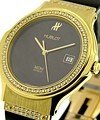 Yellow Gold Yellow Gold on Strap with Diamond Bezel and Lugs