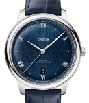 De Ville Prestige Automatic in  Steel on Blue Crocodile Leather Strap with Blue Dial