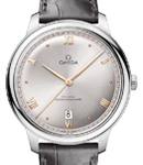 De Ville Prestige Automatic in  Steel on Grey Crocodile Leather Strap with Grey Dial