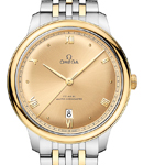 De Ville Prestige Automatic in Steel with Yellow Gold Bezel on Steel and Yellow Gold Bracelet with Champagne Dial
