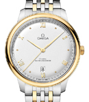 De Ville Prestige Automatic in Steel with Yellow Gold Bezel on Steel and Yellow Gold Bracelet with Silver Dial