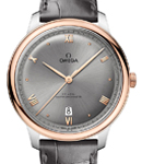 De Ville Prestige Automatic in Steel with Rose Gold Bezel on Grey Crocodile Leather Strap with Grey Dial
