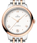 De Ville Prestige Automatic in Steel with Rose Gold Bezel on Steel and Rose Gold Bracelet with Silver Dial