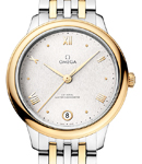 De Ville Prestige Automatic in Steel with Yellow Gold Bezel on Steel and Yellow Gold Bracelet with Silver Dial