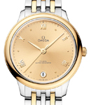 De Ville Prestige Automatic in Steel with Yellow Gold Bezel on Steel and Yellow Gold Bracelet with Champagne Dial