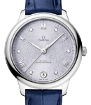 De Ville Prestige Automatic in Steel on Blue Crocodile Leather Strap with Blue Diamond Dial