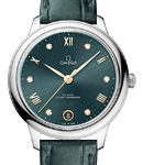 De Ville Prestige Automatic in Steel on Green Crocodile Leather Strap with Green Diamond Dial