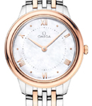 De Ville Prestige Quartz in Steel wtih Rose Gold Bezel on Steel and Rose Gold Bracelet with MOP Dial