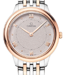 De Ville Prestige Quartz in Steel wtih Rose Gold Bezel on Steel and Rose Gold Bracelet with Silver Dial