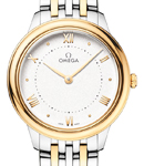 De Ville Prestige Quartz in Steel wtih Yellow Gold Bezel on Steel and Yellow Gold Bracelet with Silver Dial