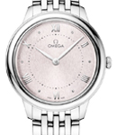 De Ville Prestige Quartz in Steel on Steel Bracelet with Rose Dial
