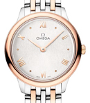De Ville Prestige Quartz in Steel with Rose Gold Bezel on Steel and Rose Gold Bracelet with Silver Dial