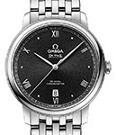 De Ville Prestige 39.5mm in Steel on Steel Bracelet with Black Dial