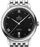 De Ville Prestige 39.5mm in Steel on Steel Bracelet with Black Dial