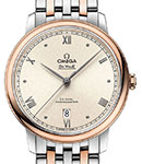 De Ville Prestige 39.5mm in Steel with Rose Gold Bezel on Steel and Rose Gold Bracelet with Ivory Dial