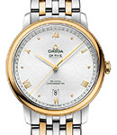 De Ville Prestige 39.5mm in Steel with Yellow Gold Bezel on Steel and Yellow Gold Bracelet with Silver Dial
