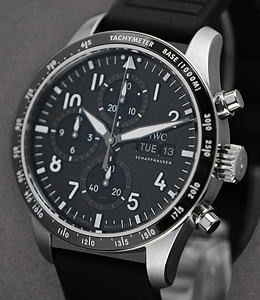Pilot’s Watch Performance Chronograph 41 in Titanium on Black Rubber Strap with Black Dial