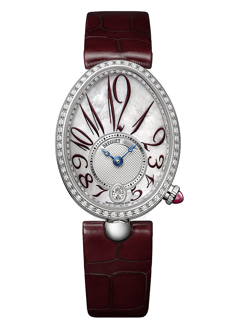 Breguet Queen of Naples Large size in White Gold with Rubies Diamond Bezel