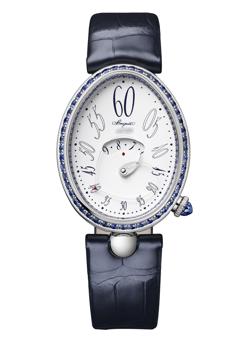 Breguet Queen of Naples Large size in White Gold with Blue Sapphires Bezel
