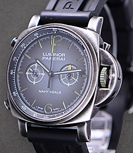 PAM 1409 - Luminor Chrono Navy SEALs 44mm in Steel on Black Rubber Strap with Grey Dial