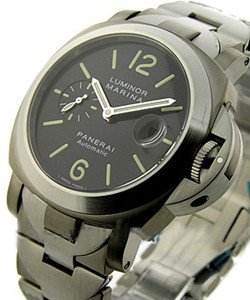 PAM 221 - Marina Automatic in Titanium on Steel and Titanium Bracelet with Black Dial
