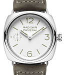 PAM 1384 - Radiomir Officine 45mm in Steel on Green Calfskin Leather Leather Strap with White Dial