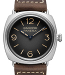 PAM 1334 - Radiomir Tre Giorni 45mm in Steel on Brown Calfskin Leather Strap with Black Dial