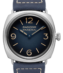 PAM 1335 - Radiomir Tre Giorni 45mm in Steel on Blue Calfskin Leather Strap with Blue Dial