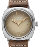 PAM 1350 - Radiomir Tre Giorni 45mm in Steel on Brown Calfskin Leather Strap with Beige Dial