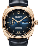 PAM 1363 - Radiomir Annual Calendar 45mm in Rose Gold on Blue Crocodile Leather Strap with Blue Dial