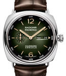 PAM 1364- Radiomir Annual Calendar 45mm in Platinum on Brown Crocodile Leather Strap with Green Sun-Brushed Dial
