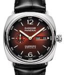 PAM 1432- Radiomir Annual Calendar 45mm in Platinum on Black Crocodile Leather Strap with Red Sun-Brushed Dial