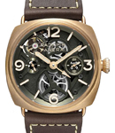 PAM 1284 - Radiomir Tourbillon GMT 45mm in Bronze on Brown Calfskin Leather Strap with Skeleton Dial