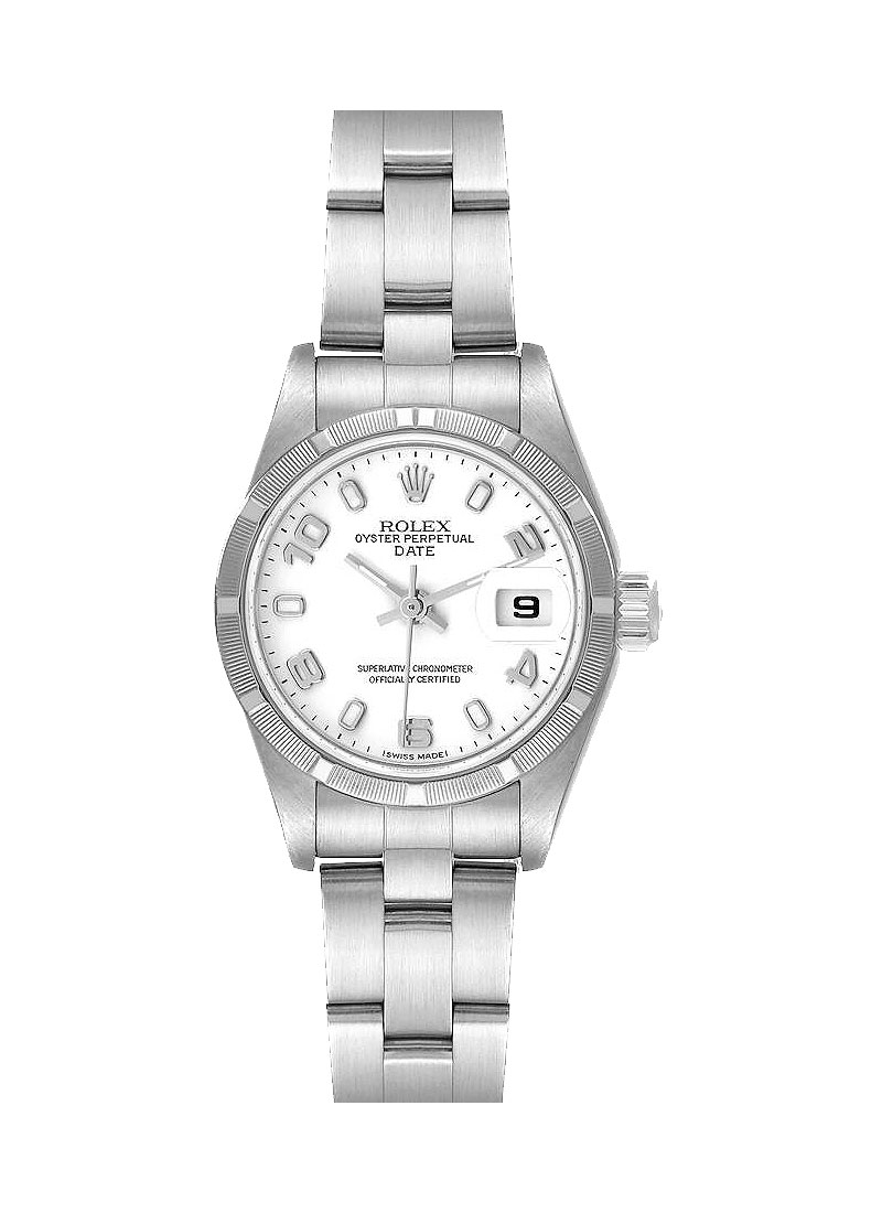 Pre-Owned Rolex Lady's Datejust in Steel with Engine Turn Bezel