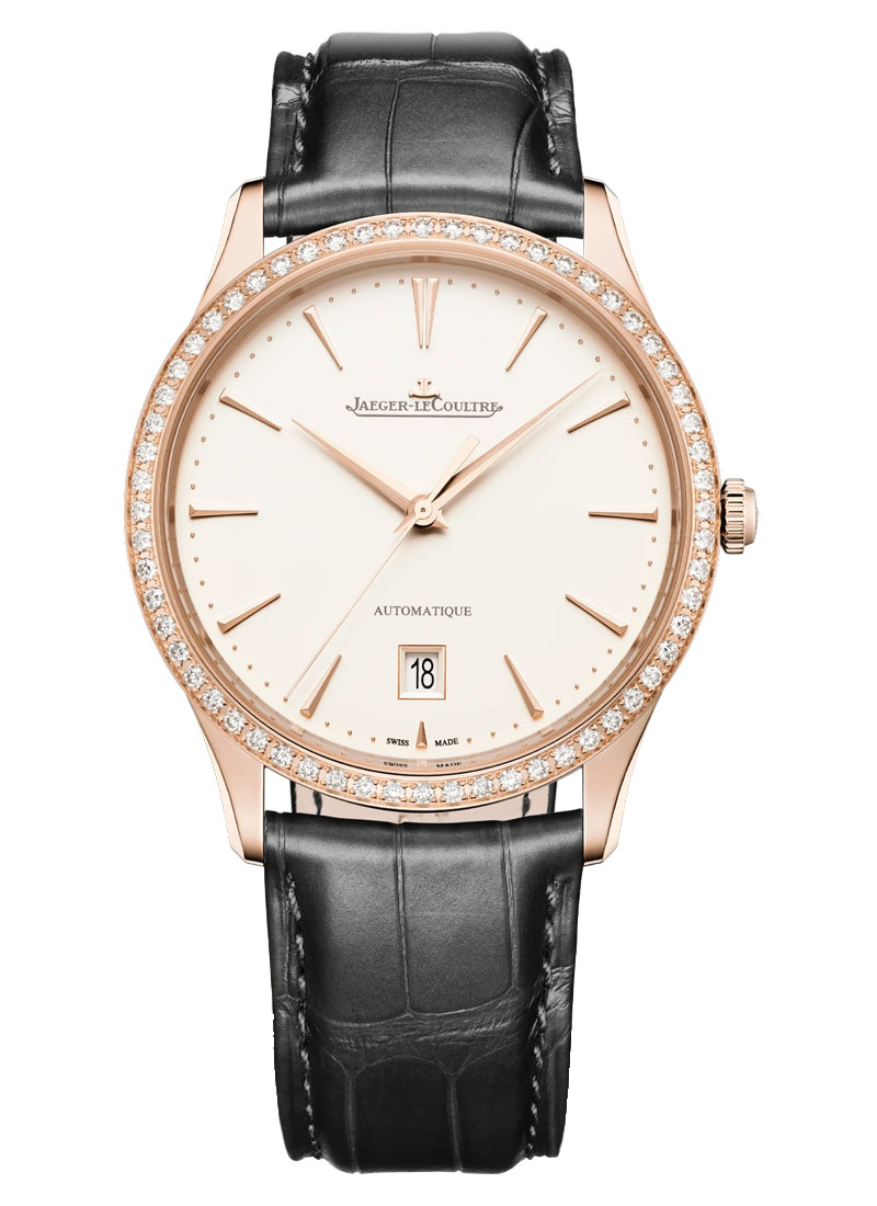 Jaeger - LeCoultre Master Ultra Thin Date in Rose Gold with Diamond Bezel