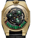  UR-100 Gold C-3PO in Yellow Gold on Black Crocodile Leather Strap with Black Dial