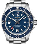 Superocean 44mm Automatic in Steel with Blue Bezel on Steel Bracelet with Blue Dial