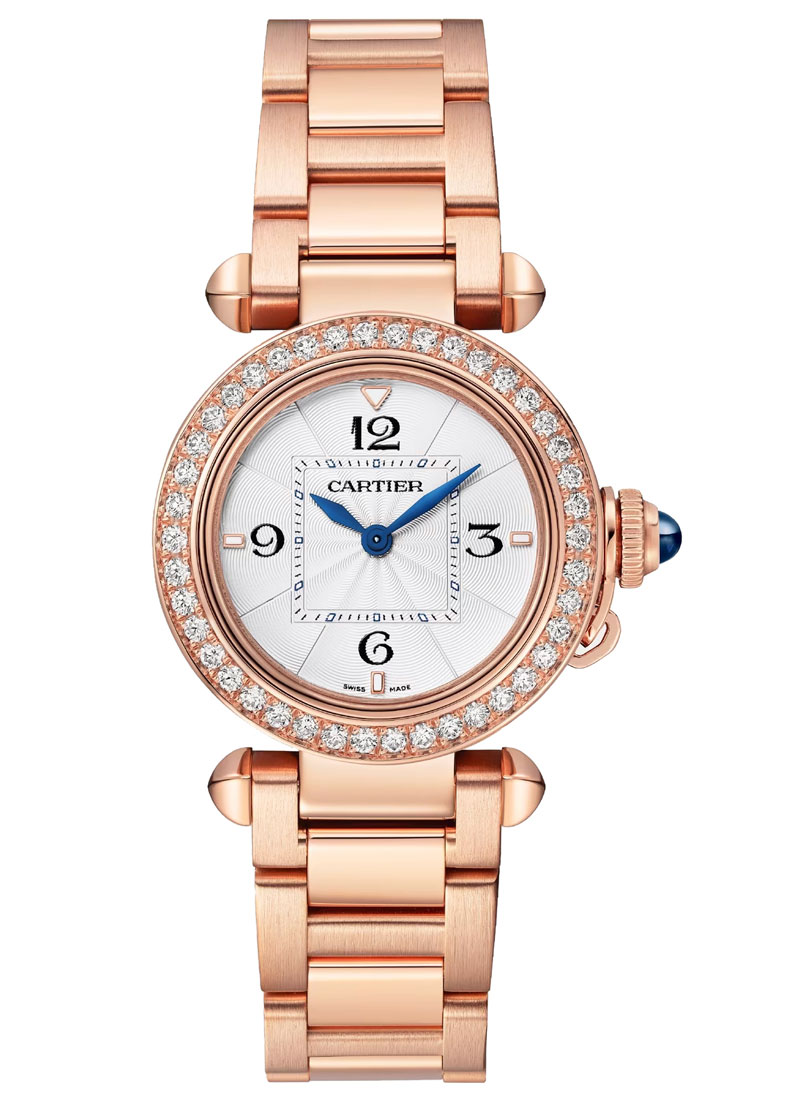 Cartier Pasha 30mm Small in Rose Gold with Diamond Bezel