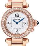 Pasha 30mm Small in Rose Gold with Diamond Bezel on Rose Gold Bracelet with Opaline Flinque Dial