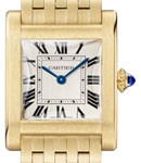 Tank Normale in Yellow Gold on Yellow Gold Bracelet with Silver Dial
